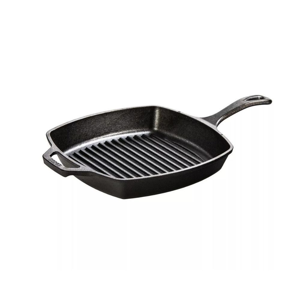 Country Living RNAB09BK6DQHK country living enameled cast iron square grill  griddle pan, naturally non stick, pouring spouts for easy draining, indoor  and