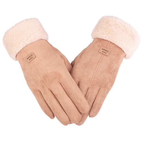 Winter Touchscreen Gloves for Women Chenille Warm Cable Knit 3 Touch Screen Fingers Texting Elastic Cuff Thermal Glove 