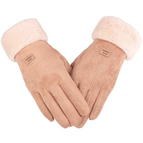 Faux Suede Plush-Lined Touchscreen Gloves