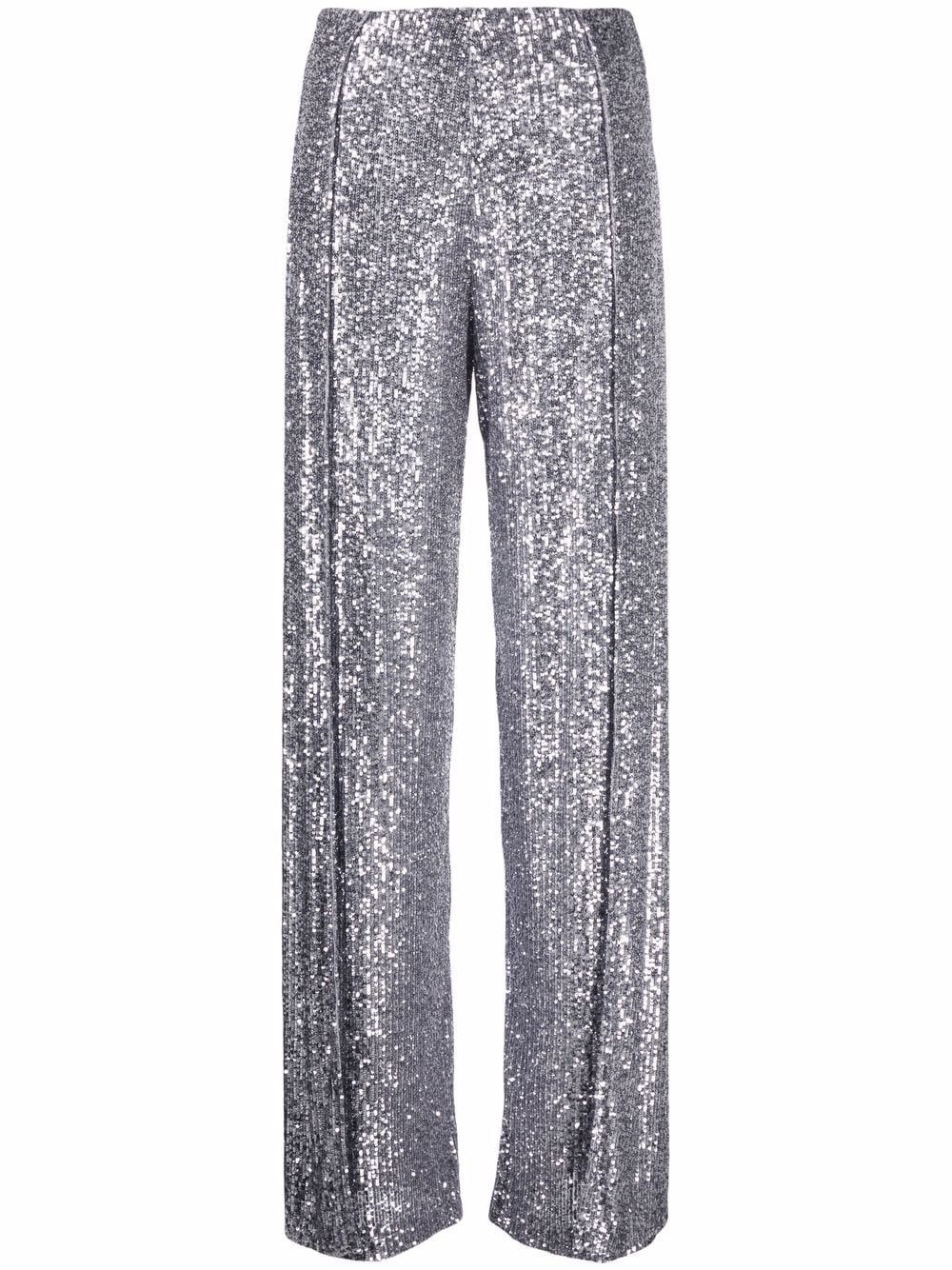 Sequined Wide-Leg Trousers