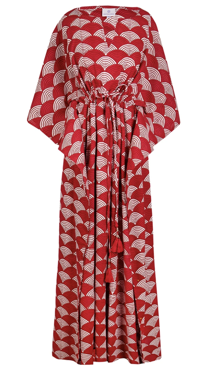 La Scala Red Maxi Kaftan Dress
