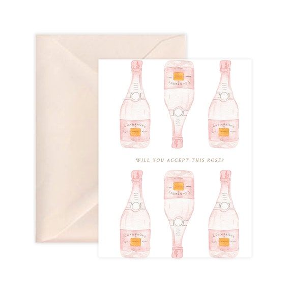 Will You Accept This Rosé Watercolor Greeting Card 