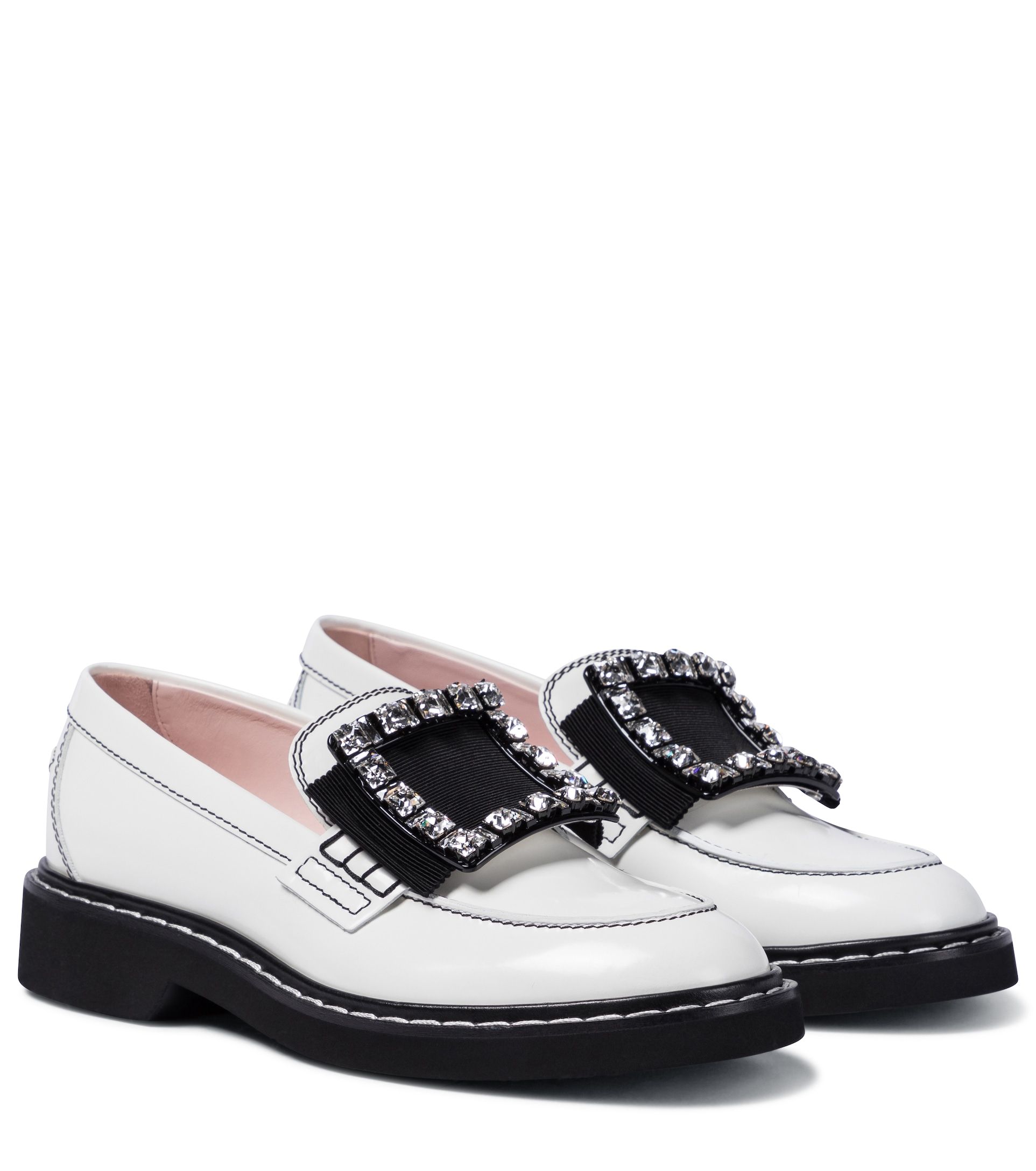 Camille's Viv' Rangers Strass Stitch Leather Loafers