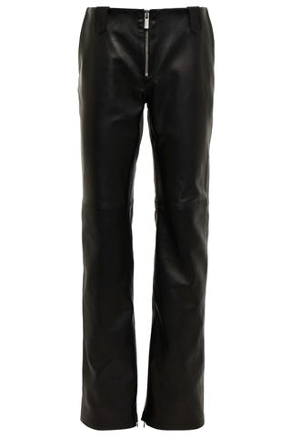 Low-Rise Leather Straight Pants Low-Rise Leather Straight Pants