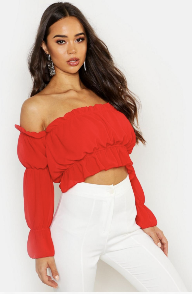 Emily's Red Ruffle Top