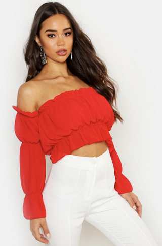 Emily's Red Ruffle Top