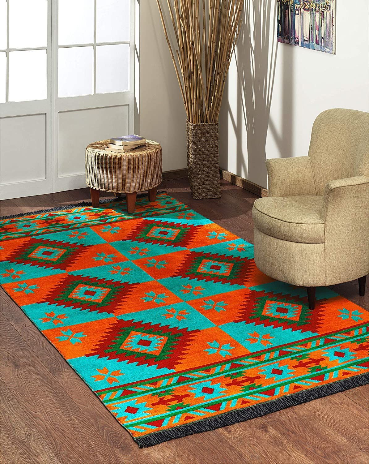 Modern Pattern Carpet Bohemian Style Washable Area Rug for Living Room Floor Mat 