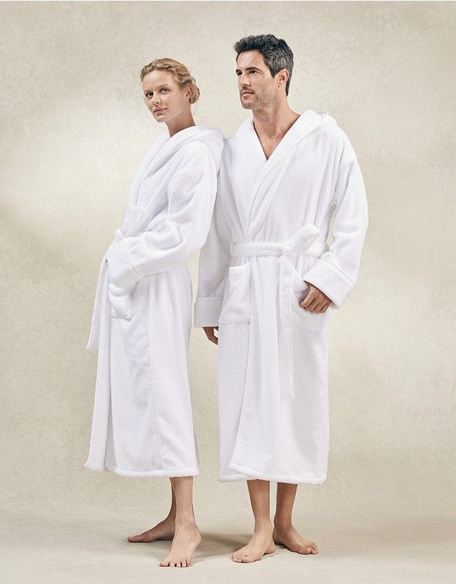 Mens white hooded dressing on sale gown