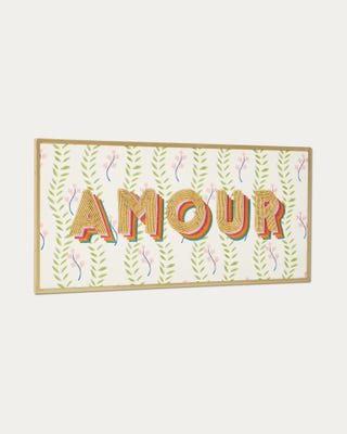Amour Beaded Printed Fabric Wall Art