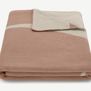 100% Cotton Knitted Throw, 130 x 170cm, Pink