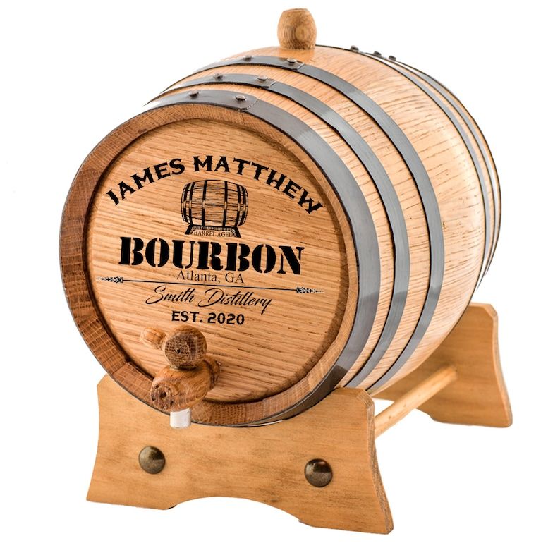 Personalized Bourbon Aging Oak Barrel