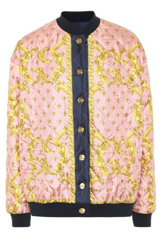 Reversible Quilted Silk Bomber Jacket Reversible Quilted Silk Bomber Jacket