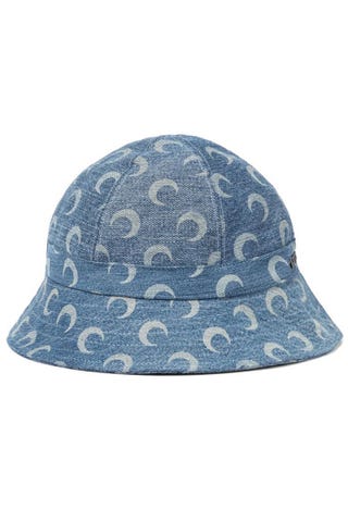 Printed Cotton Denim Bucket Hat Printed Cotton Denim Bucket Hat