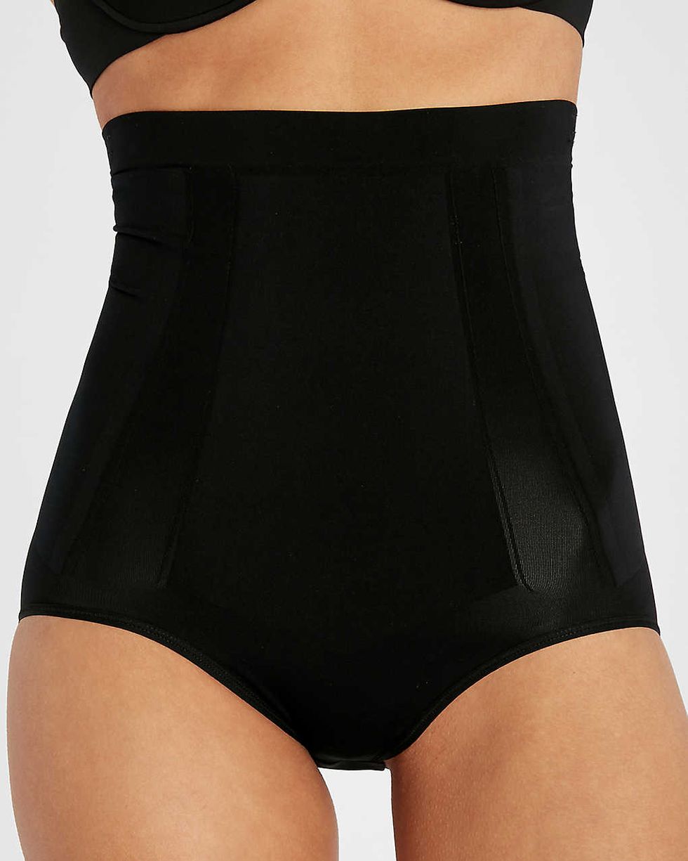 Spanx Medium Control Everyday Seamless Shaping High-Waisted Knickers, Very  Black at John Lewis & Partners