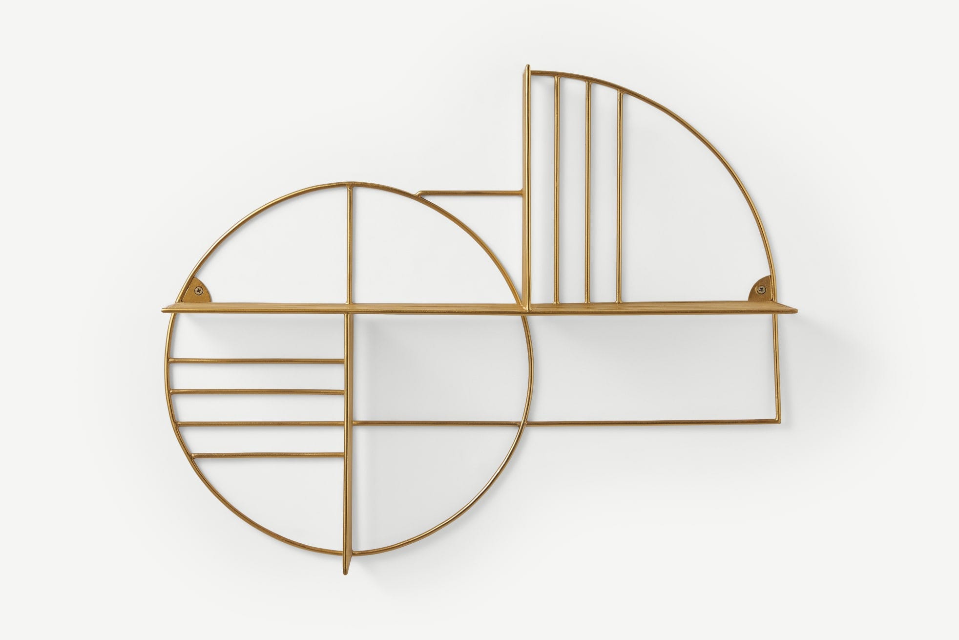 Graphic Wall Shelf, Brass