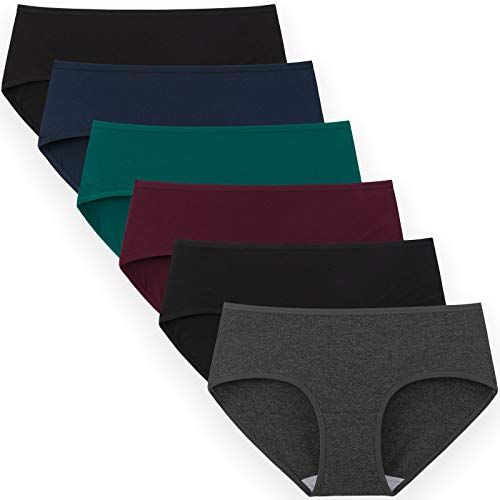 INNERSY Women's High Waisted Underwear Cotton Panties Regular & Plus Size  5-Pack(XS,Darks 1) at  Women's Clothing store