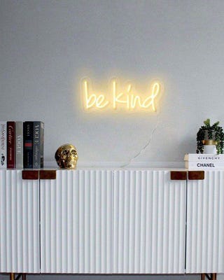 Bag & Bones Be Kind White Neon Sign