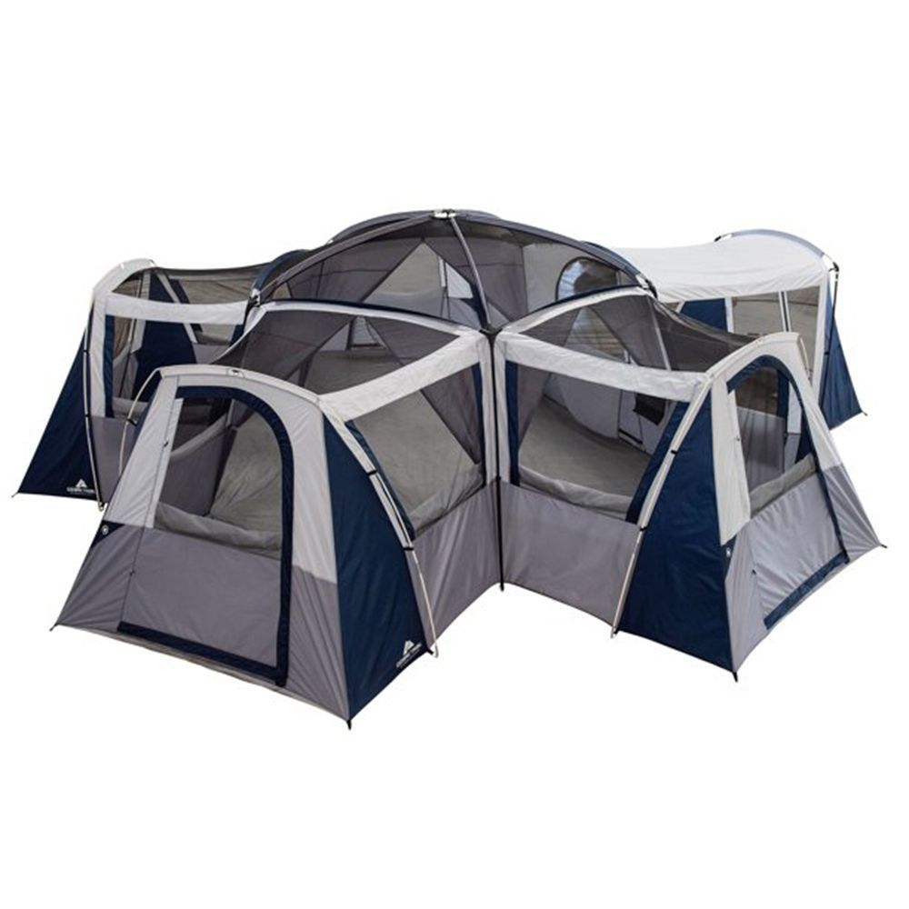 Ozark Trail 20-Person 4-Room Cabin Tent with 3 Separate Entrances Beige 