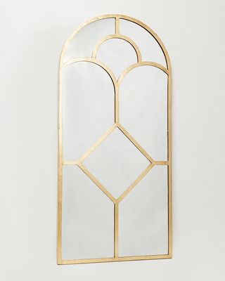 Finestra Gold Metal Curved Full Length Mirror Extra Large