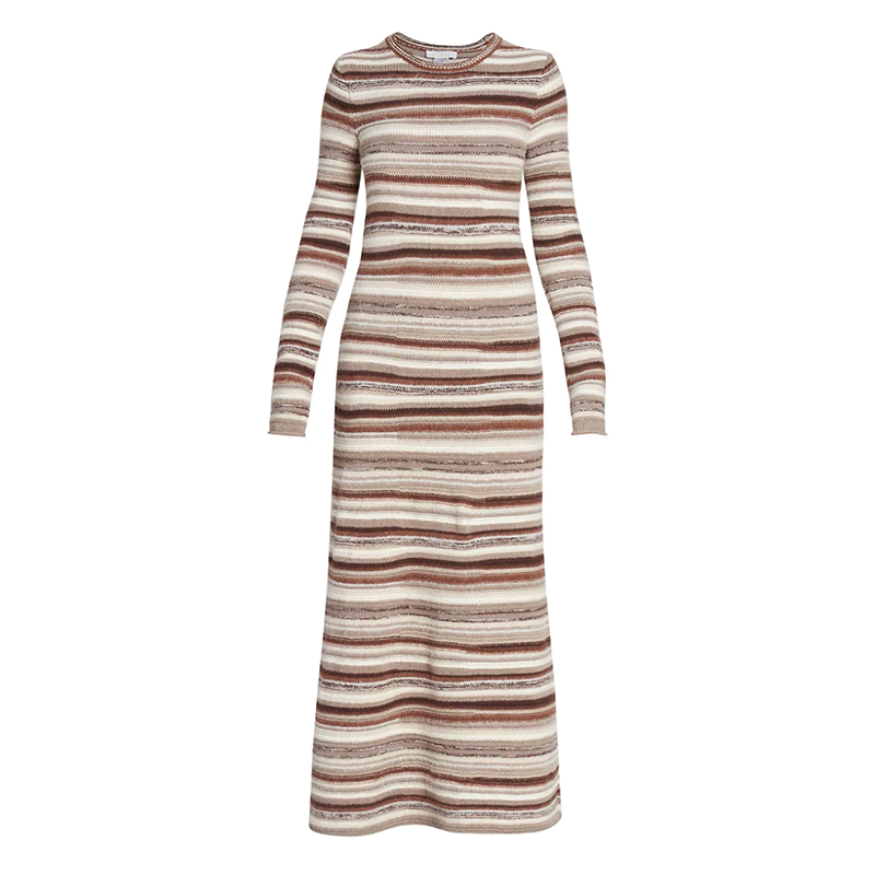 Striped Cashmere Maxi Dress