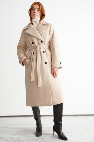 padded trench coat