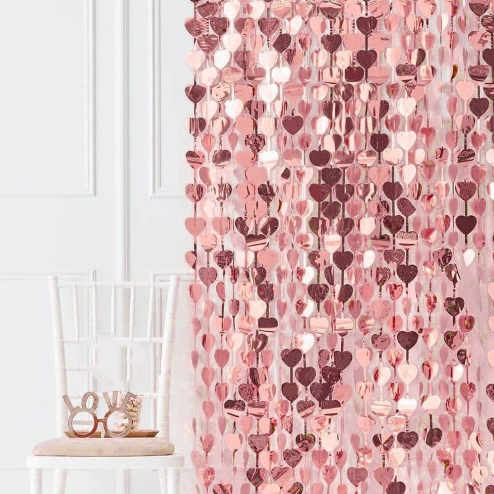 Rose Gold Heart Foil Backdrop