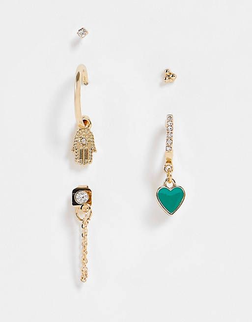 Silver/Gold Sparkles Stylish Jewellery Earrings Black Box Small Gems/Jewels
