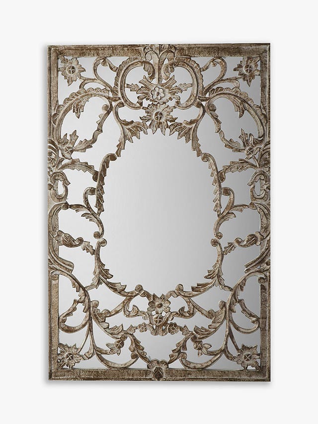 Decorative Leaves Rectangular Wall Mirror