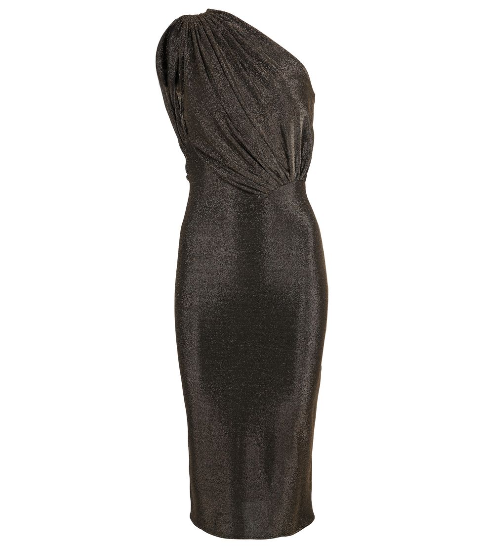 「簡約俐落」風格洋裝推薦：Rick Owens單肩設計緊身洋裝