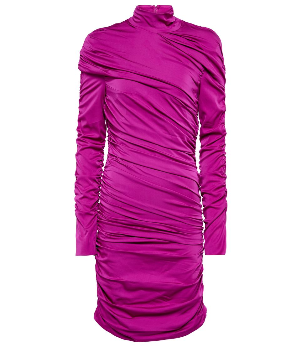 「簡約俐落」風格洋裝推薦：Stella McCartney高領打摺設計洋裝
