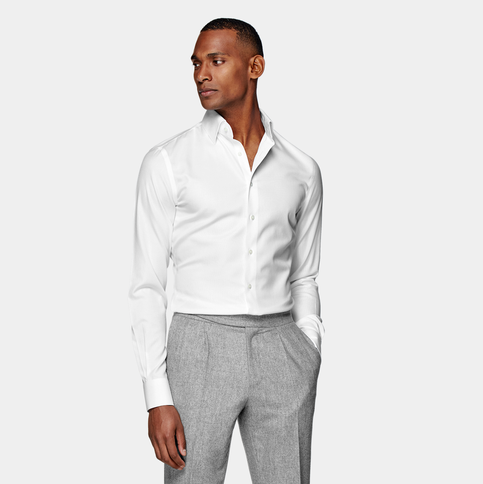 Suitsupply White Royal Oxford Slim Fit Shirt