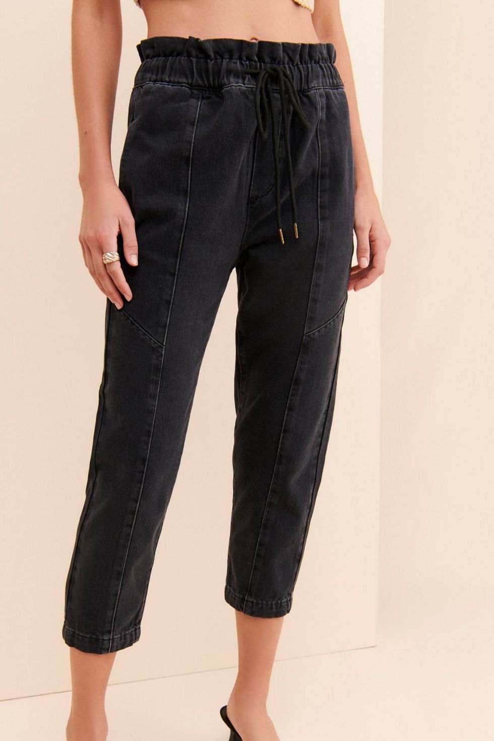 Cam Cropped Paperbag Jeans
