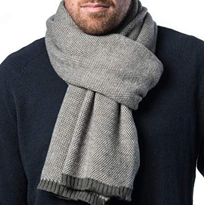 Wholesale Y-F Classic jacquard thick wool mens scarves cable knit infinity Grey  Scarf For Men From m.