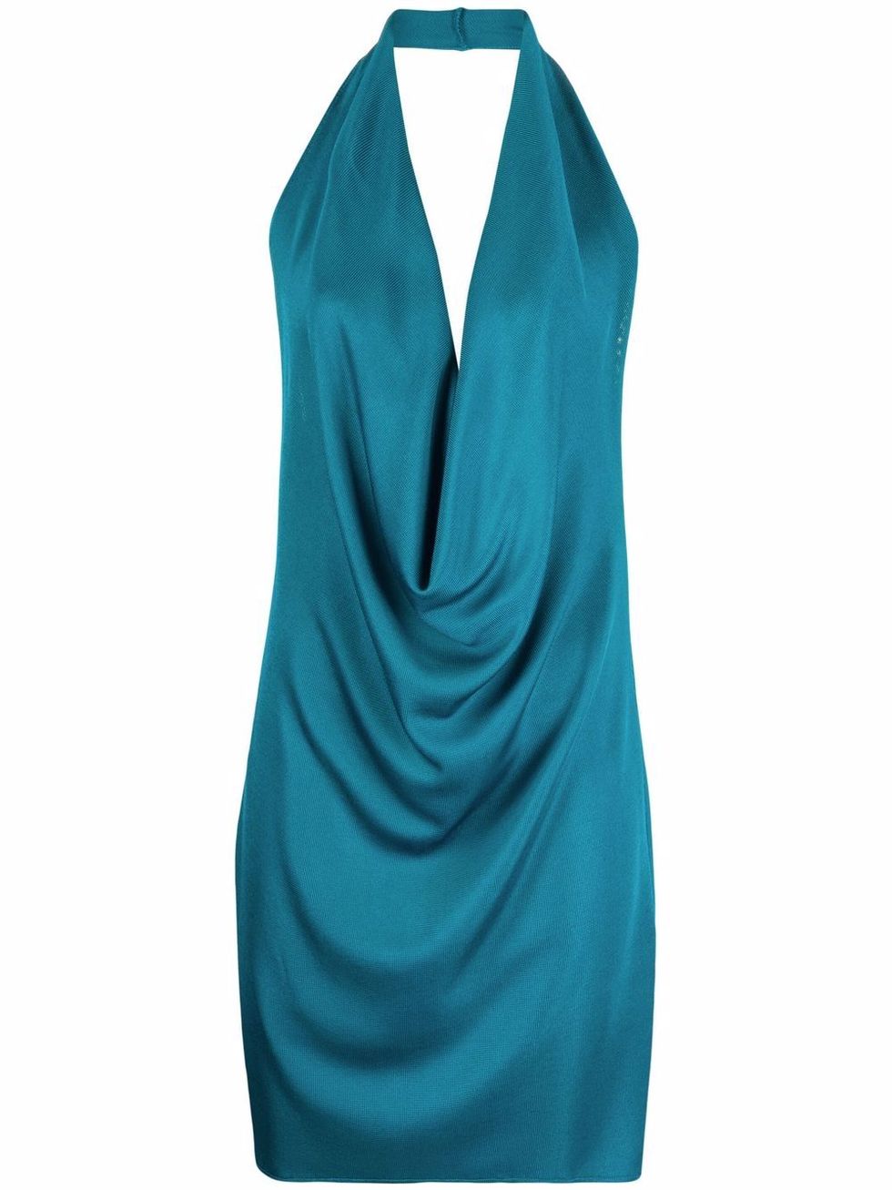 「簡約俐落」風格洋裝推薦：Bottega Veneta垂墜設計圍頸式洋裝