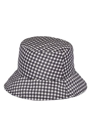 gingham-pattern bucket hat