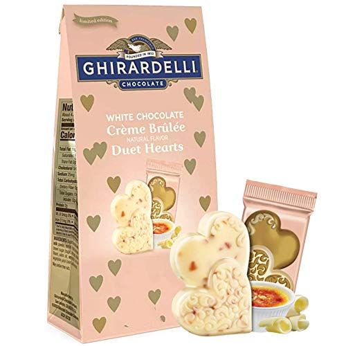 Ghirardelli White Chocolate Crème Brûlée Duet Hearts