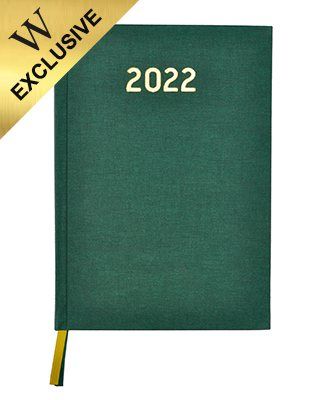 Waterstones A5 Signature Green Desk Diary 2022