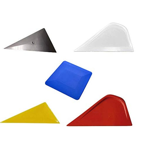 AE Quality Tools 5pc Card, Little Foot Set Auto Window Film Tint Application Vinyl Wrap Tool Kit, Window Glass Protective Film Applicator Edge/Corner Squeegees Scraper