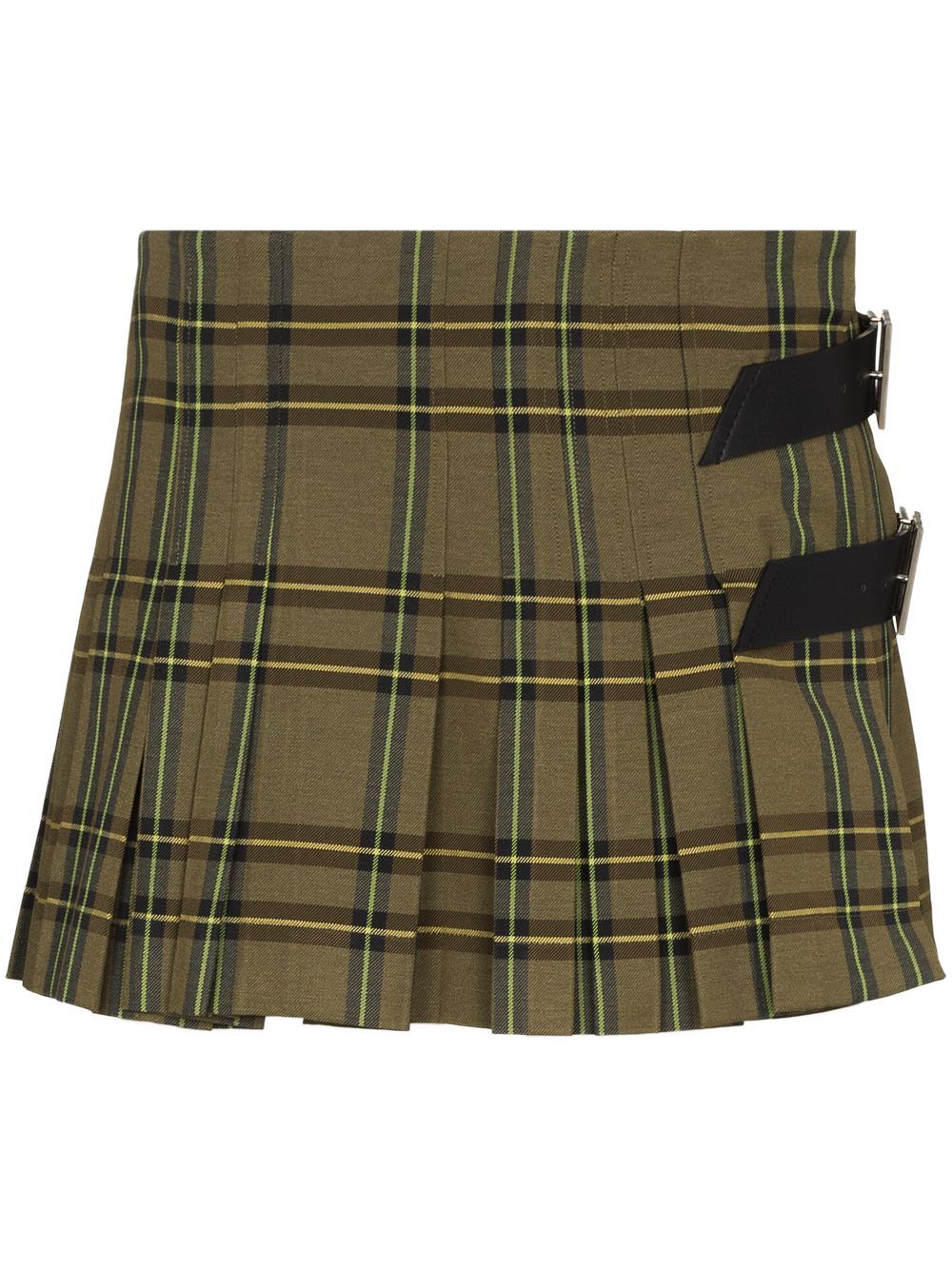 Belted Checked Mini Skirt