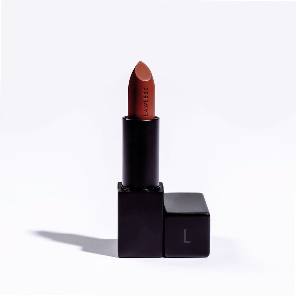 LAWLESS Beauty Satin Luxe Cream Lipstick in Saddle