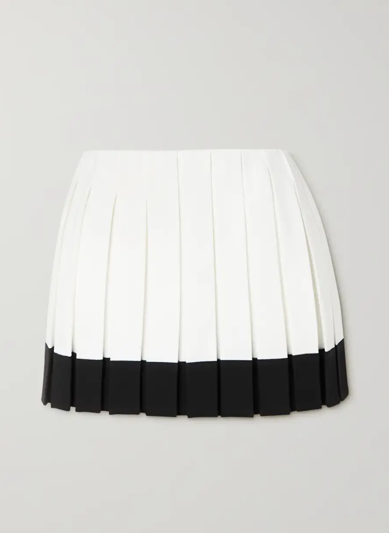 Two-Tone Pleated Crepe Mini Skirt