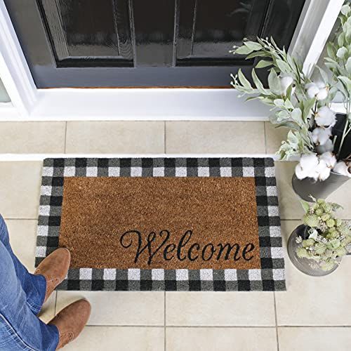 NEW WNB Welcome PVC Floor Entrance Door Mat Front Back Indoor Outdoor Doormats 