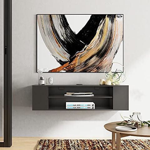 6 Best Floating Tv Stands In 2022, Tv Console With Shelves