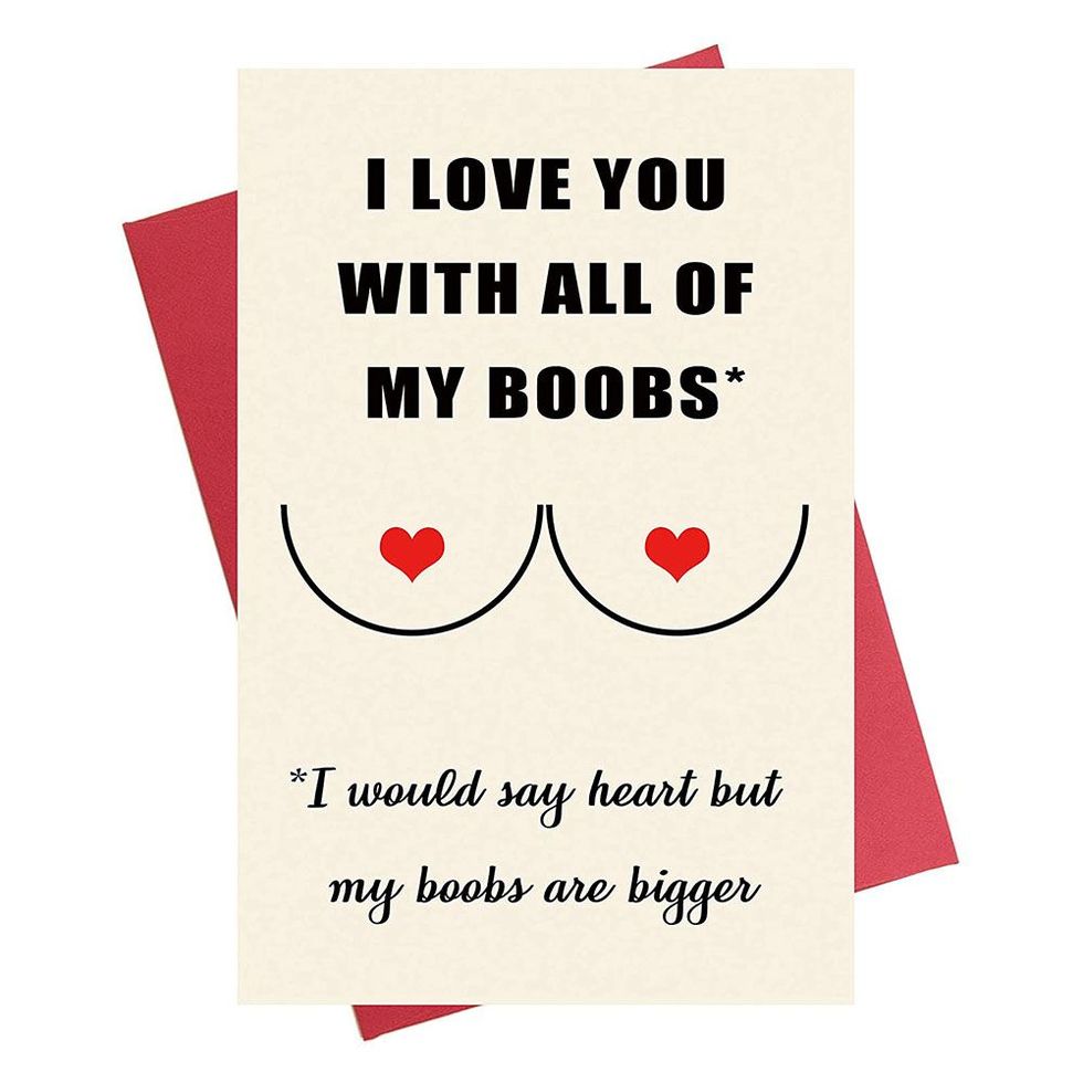 Boobs Funny Gift for Girlfriend Sexy Wife I Love Your Personality But That  Boobs Greeting Card by Jeff Creation