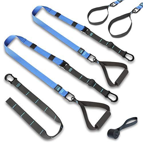 Exercise Smarter Suspension Straps Fitness Trainer Kit and Resistance Bands Training Professional Home Gym | Pro Workout Exercise System