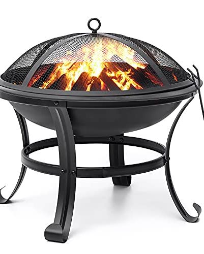 Outdoor Compact Wood-Burning Fire Pit Bowl