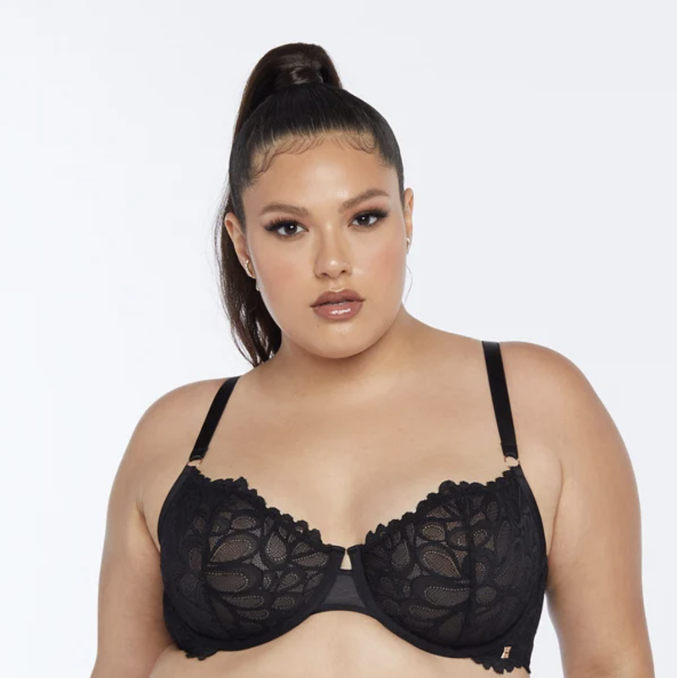 Women's Plus Size Lace Full Figure Push Up Wirefree Everyday Bra