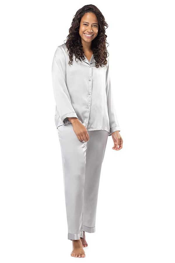 100 Percent Mulberry Silk Long Pajama Set