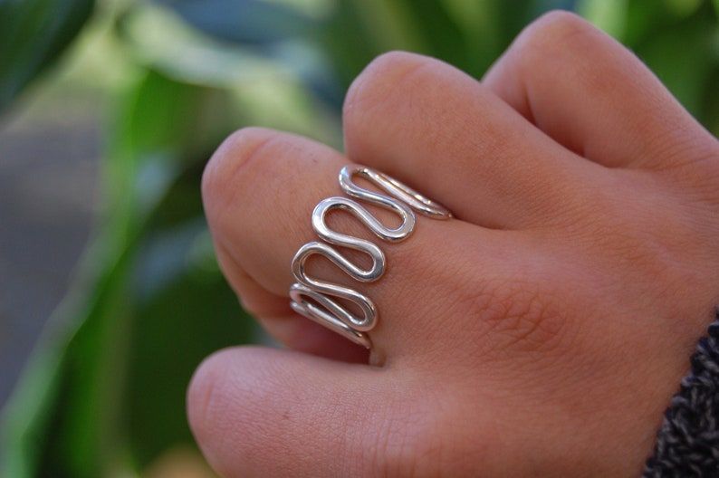 Handmade Silver Squiggle Ring