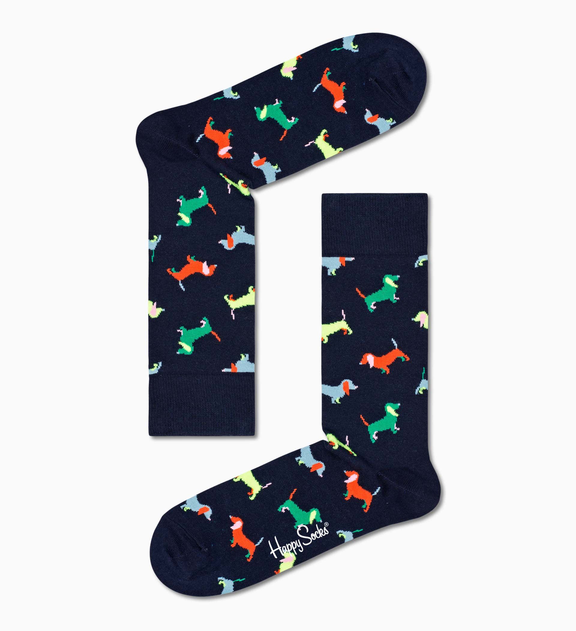 Men High Ankle Cotton Crew Socks Happy New Year Picture Casual Sport Stocking